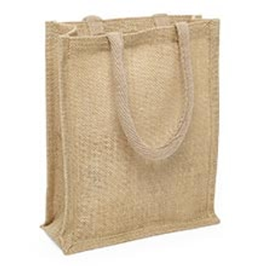 Jute Tote Shopping Bags - 9" X 4" X 11" - Quantity: 6 - Reusable Bags by Paper Mart