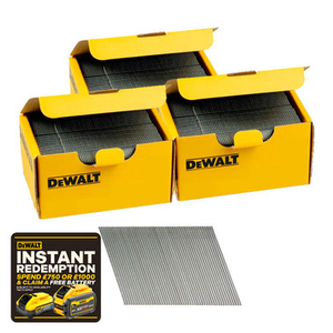 DeWalt DNBA1663GZ 3 Boxes of 16G 63mm Angled Galvanised 2nd Fix Nails (7500 Pack)