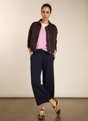 Cropped Palazzo Trousers - UK 10 | EU 36 | US 06 / Classic Navy