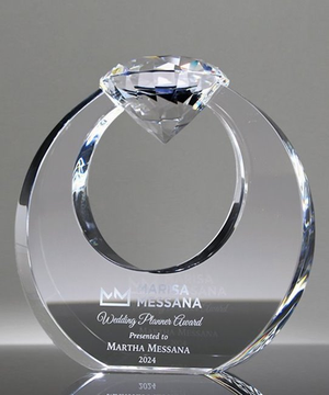 Clear Crystal Diamond Circle Award