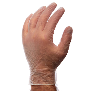 Polyco Large Clear Powder Free Vinyl Disposable Gloves - Pack of 100