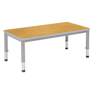 Harlequin Rectangular Height Adjustable Steel Classroom Table - 1200mm - Beech