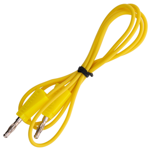 Economy Stackable Plug Lead - Yellow - 4mm - L1000mm - Pack of 5