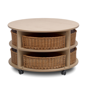Millhouse Circular Storage Unit and Rattan Baskets
