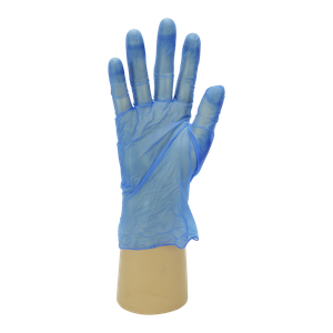 Polyco Medium Blue Powder Free Vinyl Disposable Gloves - Pack of 100