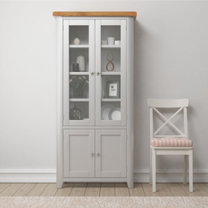 Cambridge Grey Painted Oak Display Cabinet