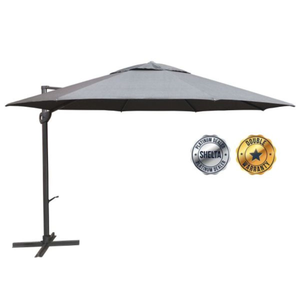 Savannah Cantilever Umbrella - O'BRAVIA Fabric-Charcoal Ridge O'Bravia-3.0m x 3.0m Square -Optional X Large Wheeled Resin Base