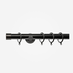 35mm Allure Signature Matt Black End Cap Finial Curtain Pole
