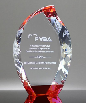 Diamond Edge Flame Red Crystal Award