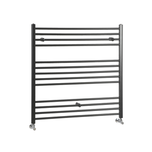 Milano Nero - Straight Matt Black Heated Towel Rail 1000mm x 1000mm