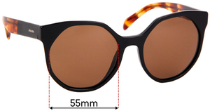 Sunglass Fix Replacement Lenses for Prada SPR11T - 55mm Wide