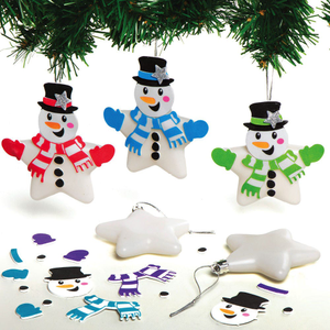 Weihnachtskugeln in Sternform Schneemann