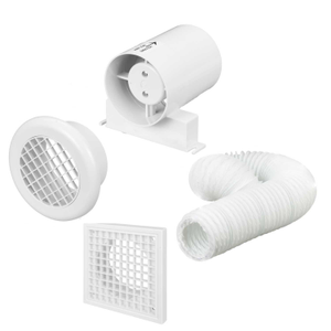 100mm 4" In-Duct Shower Fan Kit with Timer
