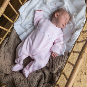 Pink Lace & Bow Knitted Onesie