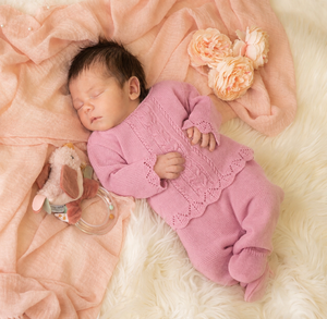 Rose Pink Cable Knitted Set