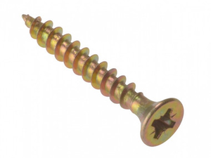 ForgeFix 3.0 x 10mm Multi Purpose Pozi Screw Yellow Passivated CSK ZYP MPS310Y (200 Pack)