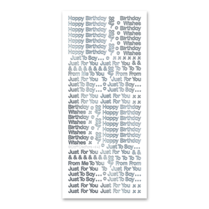 Tiny Birthday Mix  Silver Self Adhesive Stickers