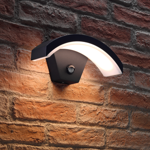 Auraglow Black Arch Integrated LED Motion Sensor PIR Outdoor Wall Light - ADOBE