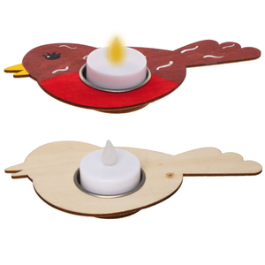 Holz-Teelichthalter Vogel