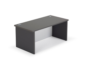 Premium Graphite Grey Straight Office Desk with Full Modesty Panel