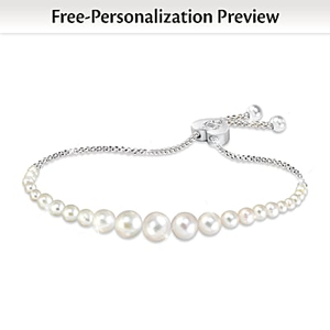Diamond Grandma's Pearls Of Wisdom Personalized Bracelet