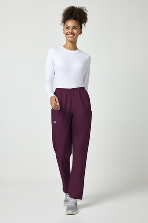 Cherokee Originals Women's Natural Rise Pull-on Cargo Trouser, Wine