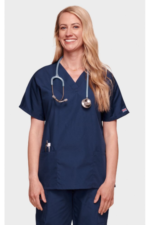 Cherokee Originals Women's V-Neck Scrub Top, Navy