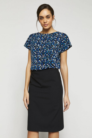 Jigsaw x SJ Women's Slash Print Blouse, Navy Ink Drop