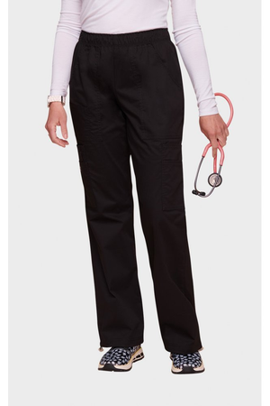 Cherokee Core Stretch Women's Mid Rise Pull-on Cargo Trouser, Black