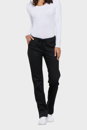 Cherokee Core Stretch Women's Mid Rise Drawstring Scrub Trousers, Black
