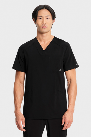 Infinity by Cherokee Men's V-Neck Scrub Top, Black