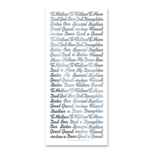 To: Mixed Relatives (S) Silver Adhesive Peel Off Stickers