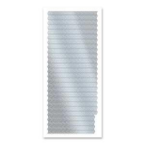 Wavy Border Lines  Silver Self Adhesive Peel Off Stickers
