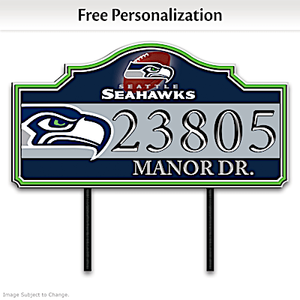 Seattle Seahawks Personalized Address Sign