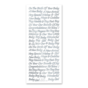 Birth of Baby Silver Self Adhesive Stickers