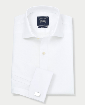 White Fine Twill Slim Fit Formal Shirt - Single or Double Cuff