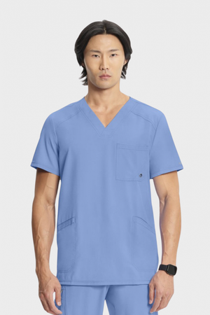 Infinity by Cherokee Men's V-Neck Scrub Top, Ciel Blue