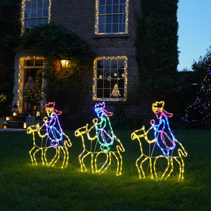 Outdoor Three Wise Men Rope Light Silhouette