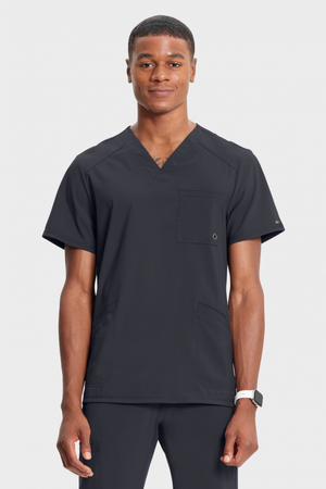 Infinity by Cherokee Men's V-Neck Scrub Top, Pewter