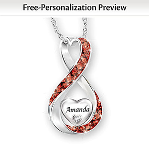 Diamond & Birthstone Daughter Personalized Pendant Necklace