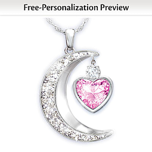 To The Moon And Back Personalized Diamond Pendant Necklace