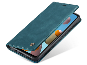 CaseMe Slim Synthetic Leather Wallet Case with Stand for Samsung Galaxy A21s - Teal