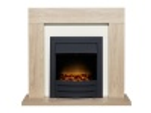 Adam Malmo Fireplace in Oak & Cream with Colorado Electric Fire in Black, 39 Inch