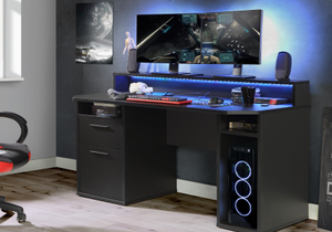 Flair Power Z Gaming Desk with RGB LED Black