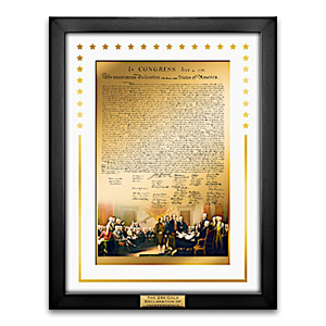 24K Gold Declaration Of Independence Masterpiece Wall Decor