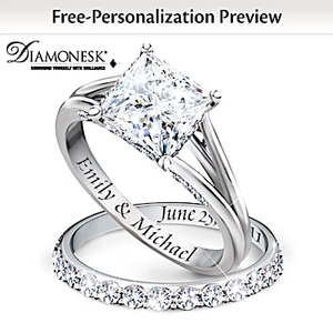 5.5-Carat Princess Personalized Bridal Ring Set