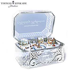 Thomas Kinkade Holiday Reflections Crystal Music Box