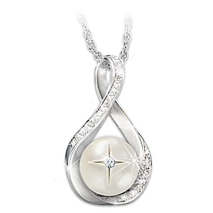 Diamond God's Pearl Of Wisdom Pendant Necklace