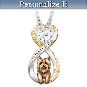 Always In My Heart Yorkie Personalized Pendant Necklace