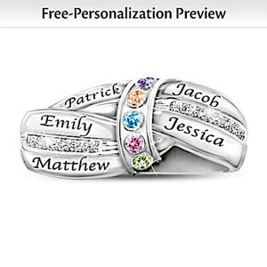 Birthstone A Mother's Embrace Personalized Ring
